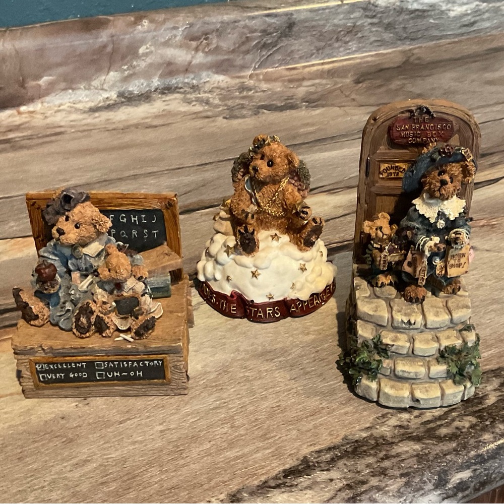 VTG Bear Music Boxes Zip Code Quantity Three All Three Work Perfectly